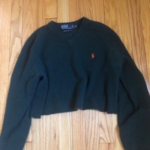 Polo by Ralph Lauren cropped dark green sweater